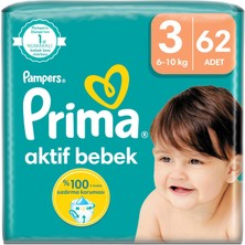 1001 Bebek Bezi Aktif Bebek 3 Beden 62 Adet Fırsat Paketi