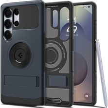 1001 Galaxy S25 Ultra ile Uyumlu Magnet Kılıf Slim Armor Mag Fit Stand Özellikli Çift Katmanlı Zırh