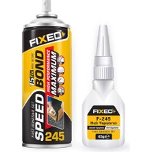 1001 Hızlı Yapıştırıcı Seti, Şeffaf, Sıvı Form, Güçlü Bağlantı, 245 Model, 200ML + 45G, 2