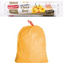 1001 Vanilya Kokulu Orta Boy Büzgülü Çöp Poşeti 15'li 55X60 Cm, Kolay Bağlanır Kokulu Büzgülü