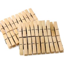 1001 Bambu Çamaşır Mandalları, 40 Adet 6 cm Uzunluğunda, 1,2 cm Genişliğinde Çamaşır Mandalı,