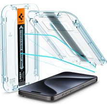 1001 iPhone 15 Pro ile Uyumlu Kolay Kurulum Cam Ekran Koruyucu Glas.tr Ez Fit Hd (2 Adet) Şeffaf - AGL06