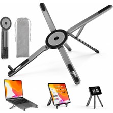 1001 Bilgisayar Macbook Stand Magsafe Ile Uyumlu Telefon Standı Manyetik Tripot 4in1 Portatif Kılıfl�