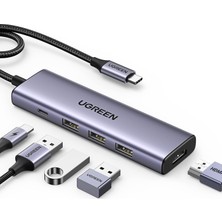 1001 Type-C To 4K/60Hz HDMI 3*usb 3.0 100W Pd Güç Girişi Çoklayıcı Hub Adaptör