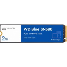 1001 2tb Wd Mavi SN580 Nvme Dahili Katı Hal Sürücüsü SSD - Gen4 X4 Pcıe 16GB/S, M.2 2280, 4.150 Mb/s
