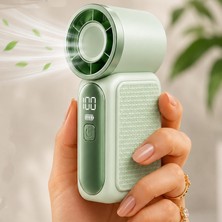 1001 9CMX4CM Ultra Mini En Küçük El Fanı Taşınabilir Şarjlı Dijital Göstergeli Ayarlanabilir Hı