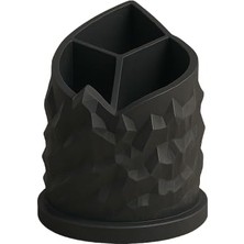 1001 Dağ Temalı 3 Bölmeli Kalemlik, Çap: 11 cm Yükseklik: 13 Cm, Kalem Kutusu, Yüksek Kalite 3D Bas