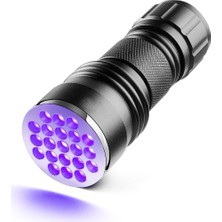 1001 21 LED 395NM Güneş Işığı Eltraviyole Uv El Feneri - Siyah Fener - Evcil Hayvan Otel Ev Temizli