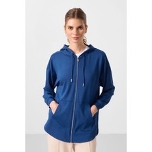 Tommy Life Parlament Yumuşak Dokulu Kapüşonlu Oversize Kadın Tunik Sweatshirt - 97302