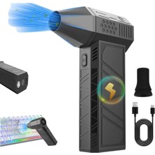 1001 Turbo Jet Fan 120.000 Rpm Şarjlı Ek Başlıklı 3 Kademeli Fenerli Basınçlı Hava Püskürtme Te
