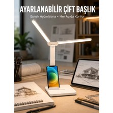 Toyigoo Ayarlanabilir Kısılabilir LED Masa Lambası | Entegre Kalemlik ve Telefon Tutucu Özellikli Yeni N