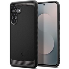 1001 Galaxy S25 Fe ile Uyumlu Kılıf Rugged Armor Üst Düzey Koruma Siyah Karbon Kapak - ACS10025 (Spig