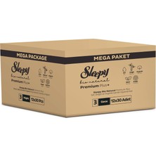 1001 Bio Natural Premium Plus Hijyenik Ped Mega Paket Gece 30X12 (360 Adet)