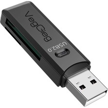 1001 2.0 Sd ve Micro Sd Hafıza Kart Okuyucu Siyah