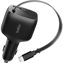 1001 Usb-C Araç Şarj Cihazı, 75 W, 75 cm Geri Çekilebilir Usb-C Kabloyla, iPhone Şarj Cihazı, Iphon