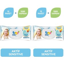 1001 Sensitive Bebek Islak Mendil 24+ Ay 12X90 Adet (2 Paketi)