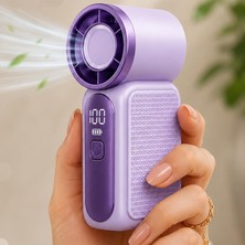 1001 9CMX4CM Ultra Mini En Küçük El Fanı Taşınabilir Şarjlı Dijital Göstergeli Ayarlanabilir Hı
