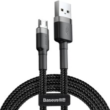 1001 Serisi, Şarj & Data Aktarım Kablosu, Gri - Siyah, 1 M, 2.4 A, USB Type A & Micro USB