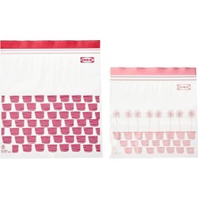 1001 Buzdolabı Poşeti, Kırmızı-Pembe, 2,5 Lt ve 1,2 Lt, 50 Adet