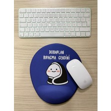 1001 Bıragma Gendini Baskılı Bilek Destekli Oval Mouse Pad (Lacivert)