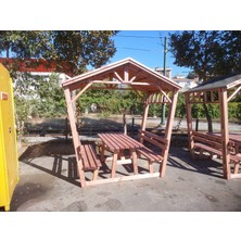 Şen Mobilya Banklı Ahşap Kamelya Çardak Pergola P41