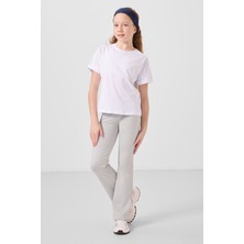 Taş Esnek Standart Fit Basic Performans Ispanyol Paça Kız Çocuk Tayt - 75193