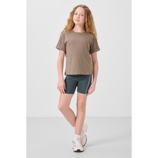 Orman Yeşili Esnek Standart Fit Basic Performans Kız Çocuk Tayt - 75189
