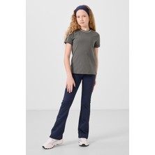 Indigo Esnek Standart Fit Basic Performans Ispanyol Paça Kız Çocuk Tayt - 75193