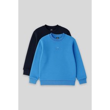 Tommy Life Standart Fit 2li Paket Lacivert-Saks Erkek Çocuk Sweatshirt - 11232