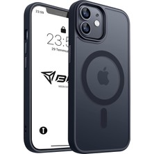 1001 iPhone Için Kılıf Kamera Korumalı Magsafe Wireless Şarj Özellikli Mat Şeffaf Renkli Kılıf (