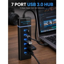 Aydogan's Ayd 7 Port USB 3.0 Çoklayıcı Hub 5gbps Veri Aktarım Adaptörü