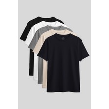 Tommy Life Standart Fit Basic O Yaka 5li Paket Kadın T-Shirt - 97311