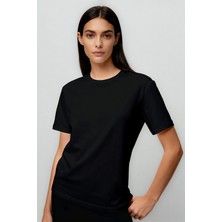 Standart Fit Basic O Yaka 2li Paket Siyah-Beyaz Kadın T-Shirt - 97311