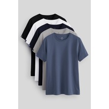 Tommy Life Standart Fit Basic O Yaka 5li Paket Erkek T-Shirt - 87911