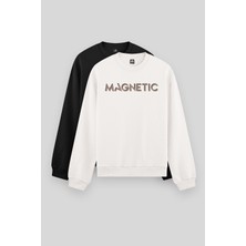 Tommy Life Rahat Form O Yaka 2li Paket Siyah-Ekru Erkek Sweatshirt - 88020