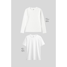 Basic O Yaka 2li Paket Beyaz Kadın T-Shirt