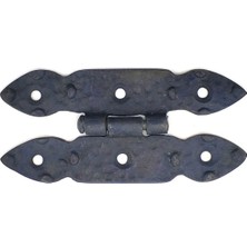 Mudanis Antika Tarz Dekoratif Pirinç Düğmeli Menteşe - 117X57 Mm, Oksit
