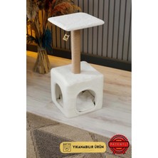 Empressco Bodrum Yıkanabilir Yataklı Kedi Tırmalama ve Oyun Evi Kulesi - Ağır Tabanlı Sağlam Mdf Kedi Yuvası