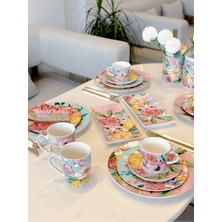 Empressco Luckyart Peony Desenli 6 Lı Bone China Porselen Çay Fincanı Seti 220 ml LYBA037