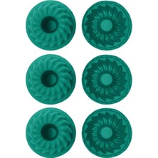 1001 Yeşil, Silikon Mini Kek ve Muffin Kalıbı, 7x3 Cm, Bpa Içermez, Fırında Kullanılır, Makinede
