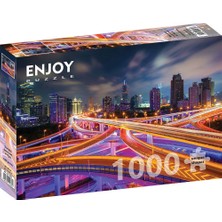 1001 Enjoy Puzzle ENJOY-1275 Shanghai Downtown At Night Yapboz 1000 Parça