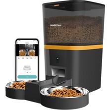 1001 Haustier QQ005-DUAL Kameralı Akıllı Kedi Köpek Otomatik Mama Kabı, App Uzaktan Kontrol, Sesle �