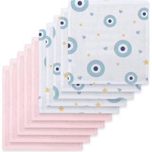 1001 Deux Lapıns% 100 Pamuk Müslin Bebek Ağız Bezi Paketi – Le Nazar & Innocent Pink 10`lu Agzbez-Nz