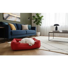 1001 Kedi Yatağı, Küçük Irk Köpek Yatağı 60X45 Kırmızı
