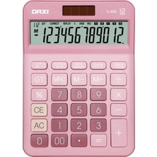 1001 Daxı X-200 Hesap Makinesi, Özel Seri, 18X13CM (Pembe)