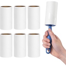 1001 Tüy Toplayıcı Set – 1 Sap + 6 Rulo – Toplam 360 Yaprak – Kedi Köpek Tüyü ve Toz Temizley