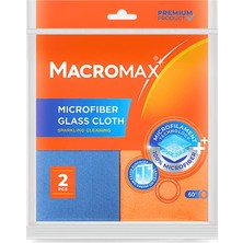 1001 Macro Max Mikrofiber Cam Bezi 2'li Set, Mikrofilament Teknolojisi ile Leke ve Iz Bırakmaz Ayna Bez