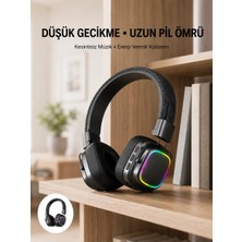 MiraLive Bluetooth 5.3 Rainbow Işıklı Kulak Üstü Kablosuz Kulaklık Yeni Nesil