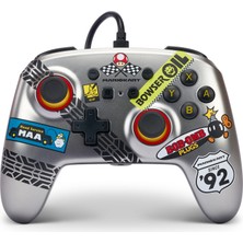 1001 Powera Nintendo Switch Için Powera Gelişmiş Kablolu Kumanda - Mario Kart, Gümüş Gri