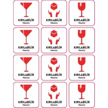 1001 Bimotif Paketlemeye Özel 120 Adet Sticker, Dikkat Kırılır Fragile Tek Ebat